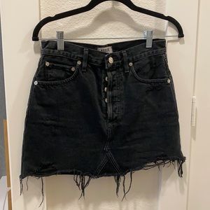 AGOLDE Black Jean Skirt